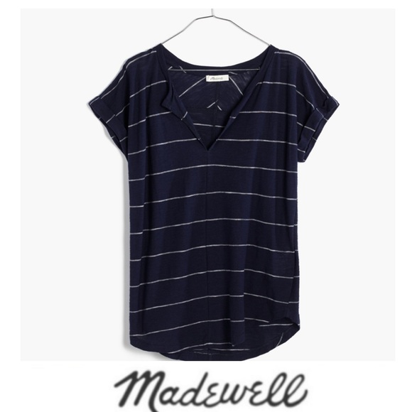 Madewell Tops - Madewell Navy & White Striped Tee